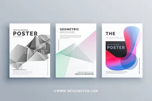 抽象矢量元素封面设计Abstract Minimal Brochure Design Template Size A4 In Lines