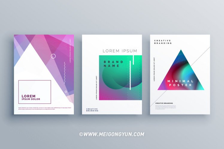 孟菲斯风格抽象矢量海报Memphis Style Cover Page Template Design