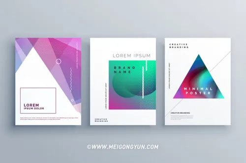 孟菲斯风格抽象矢量海报Memphis Style Cover Page Template Design