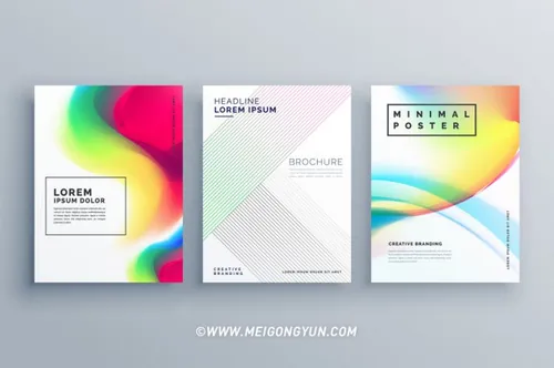 多色水彩抽象矢量背景海报Abstract Colorful Poster Design Concept Template In M...