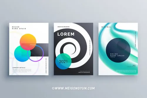 抽象圆形彩色矢量海报Brochure Template For Your Business Or Cover Page Design