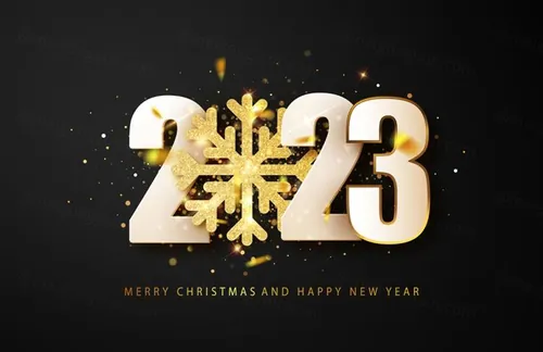 2023年新年快乐礼盒火花数字跨年海报EPS矢量横幅Bann