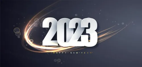 2023年新年快乐礼盒火花数字跨年海报EPS矢量横幅Bann