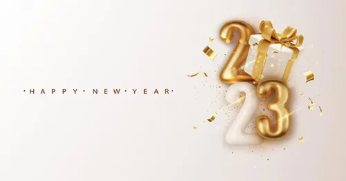 2023年新年快乐礼盒火花晶莹剔透数字跨年海报EPS矢量横幅