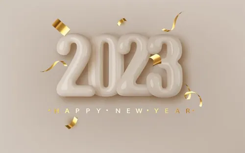 2023年新年快乐礼盒火花晶莹剔透数字跨年海报EPS矢量横幅