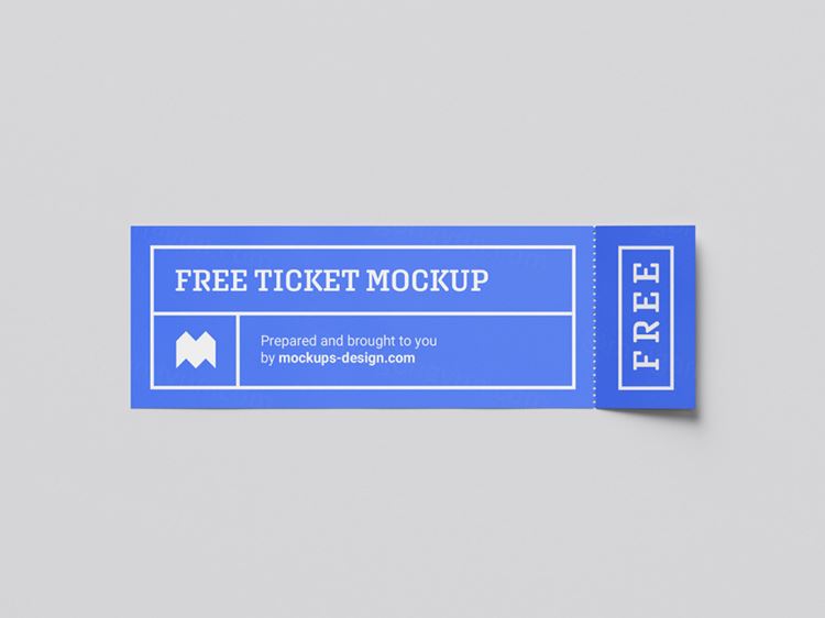 电影票音乐会票务演唱会门票设计提案样机模板 Ticket Mockup