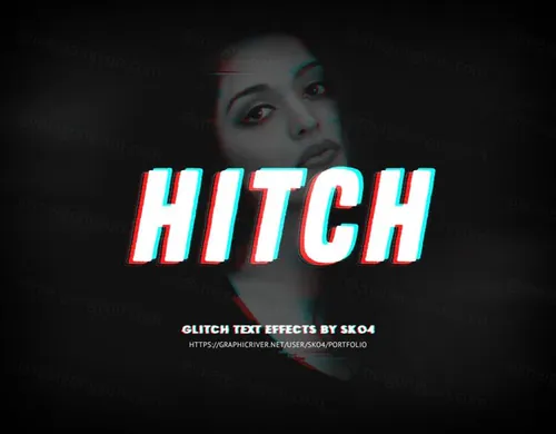 老式复古朋克RGB故障信号错位文字特效风格PSD模板 Glitch Effects