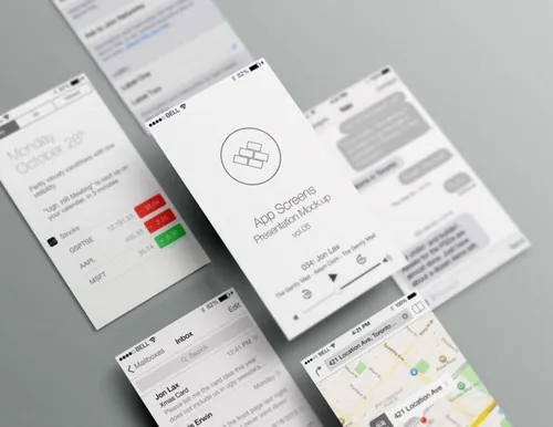 手机应用程序APP展示PSD模板Perspective App Screens Mock-Up