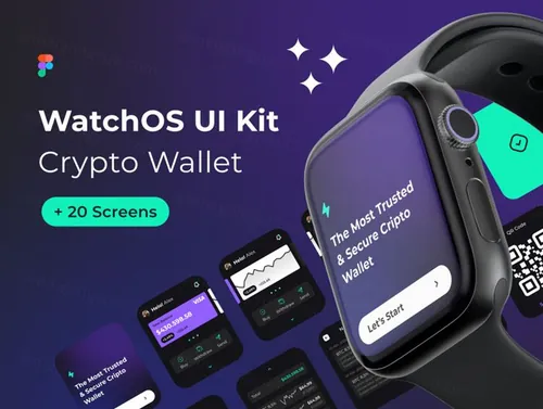高质量加密钱包主题iWatch Os界面UI素材 Watch