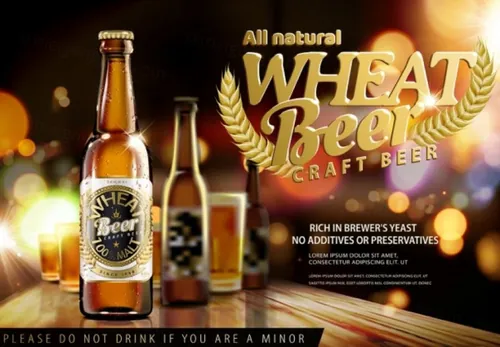 夏季果味啤酒饮料玻璃瓶包装AI矢量海报设计素材模板Summer Beer Drinks 16