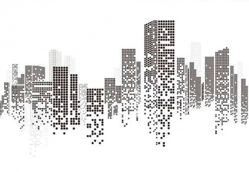 城市建筑夜景矢量插图设计素材Building and City Illustration