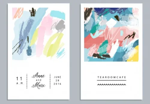 手绘婚礼周年纪念生日情人节派对海报卡片邀请函宣传册矢量设计素材