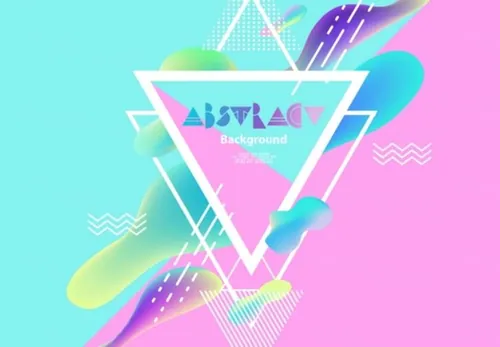 彩色时尚创意抽象几何元素矢量背景设计素材Abstract bright geometric background