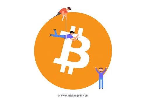 扁平化风格比特币场景插图矢量元素Flattened vector elements