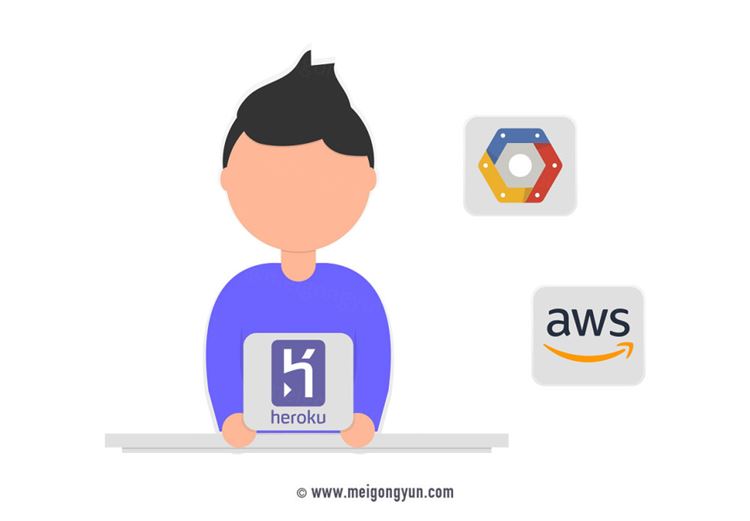 扁平化风格云托管场景插图矢量元素Flattened vector elements