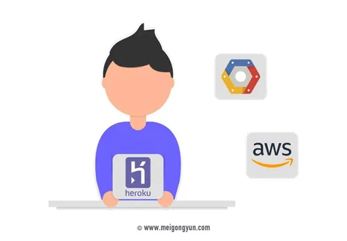 扁平化风格云托管场景插图矢量元素Flattened vector elements