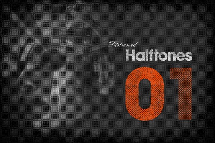 16种复古仿旧半色调丝网印刷纹理合集 Distressed