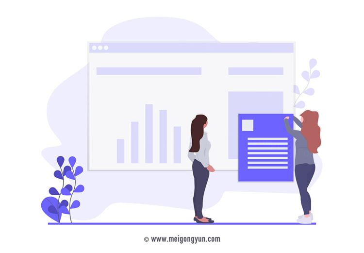 扁平化风格编辑简历场景插图矢量元素Flattened vector elements