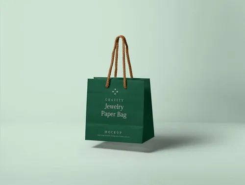 手提购物袋贴图展示模版 Psd Gravity Paper Bag Mockup