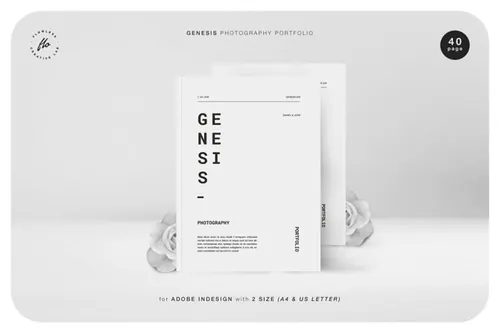 黑白格调时尚创世摄影作品集画册设计 GENESIS Photography Portfolio 3491440
