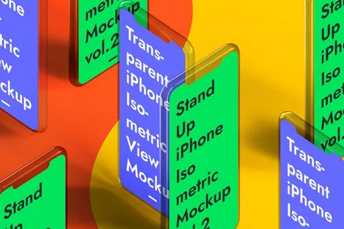 透明psd iPhone样机 Psd Transparent iPhone Psd Mockup Set 2