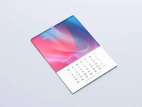 免费挂历日历设计提案样机PSD模板 Wall Calendar Mockup 样机模版