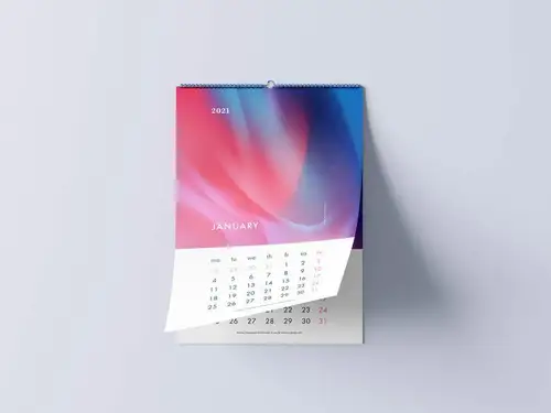 免费挂历日历设计提案样机PSD模板 Wall Calendar Mockup 样机模版