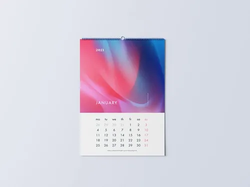 免费挂历日历设计提案样机PSD模板 Wall Calendar Mockup