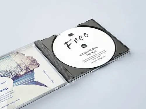 CD碟片盒子包装设计样机PSD模板 CD jewel case mockup