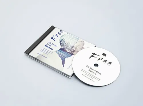 CD碟片盒子包装设计样机PSD模板 CD jewel case mockup