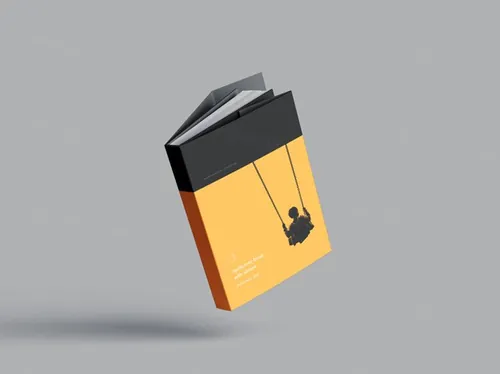 精装图书封面设计效果图样机 Hardcover Book with Sleeve Mockup