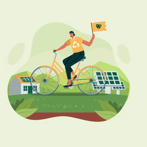 世界环境日绿色环保生活低碳保护地球生态主题人物插画EPS矢量