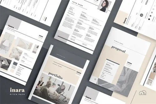 时尚优雅的企业画册模板 Inara  Pitch Pack