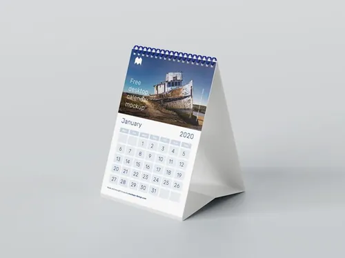 A5桌面日历台历设计展示样机PSD模板 A5 desk calendar mockup