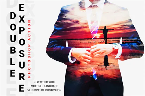专业照片双重曝光PS动作 Double Exposure V2 Pho
