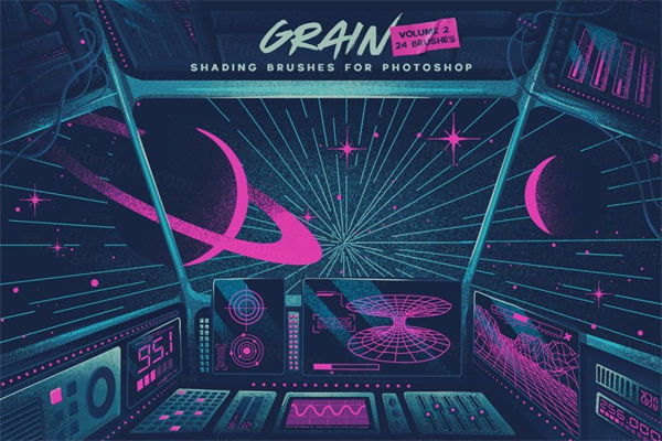 潮流复古未来派颗粒质感PS笔刷素材合辑 Grain Volume II