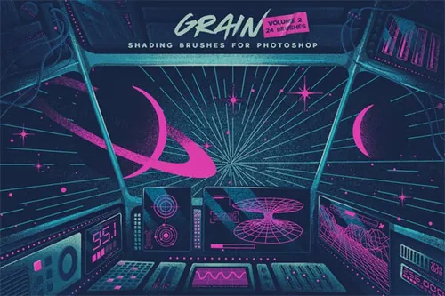 潮流复古未来派颗粒质感PS笔刷素材合辑 Grain Volume II