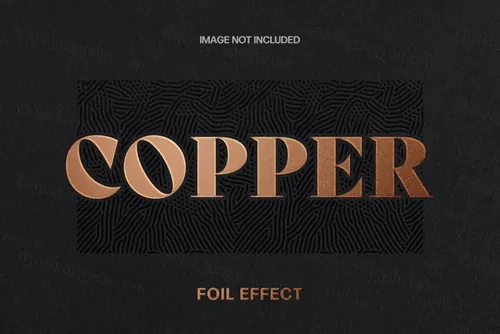 金属土豪金锡箔文本字体特效PSD样机模板 Foil Text Effect Template