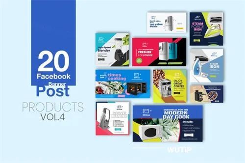 20个时尚高端多用途的电子商务电商社交媒体Facebook海报Banner设计模板