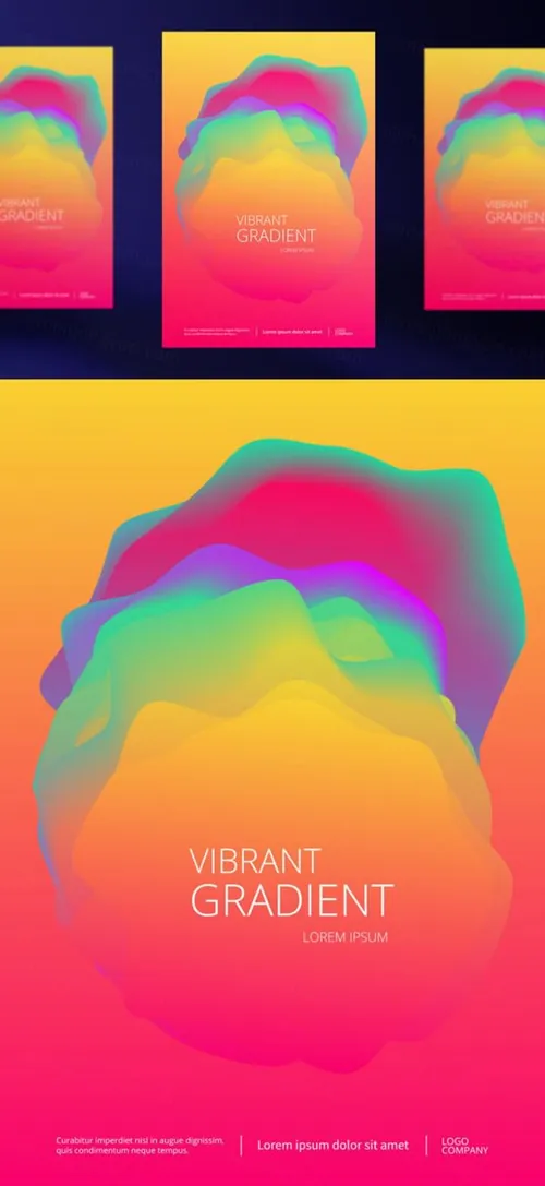 多彩的明亮充满活力的渐变背景创意设计海报 Creative design poster