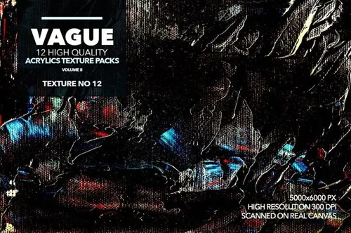 12款高质量丙烯酸颜料手工涂料涂鸦纹理素材合辑 Vague
