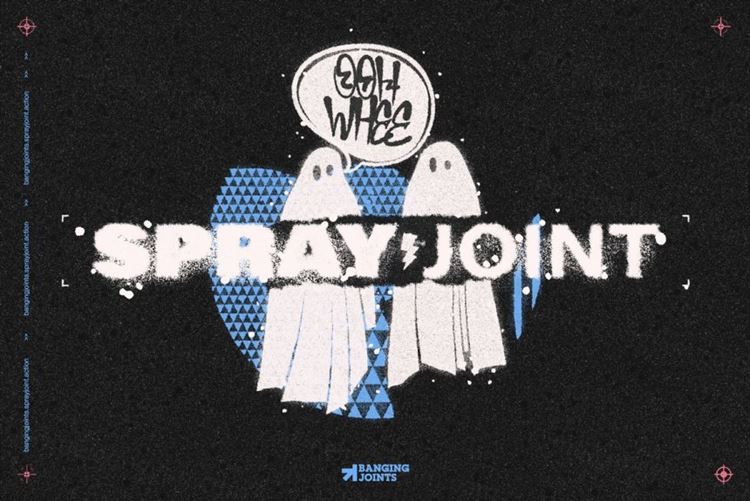 潮流复古做旧艺术颗粒涂鸦喷涂效果PSD置换模板 SprayJ