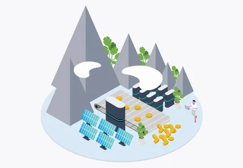 区块链概念等距插图素描插画矢量设计素材Blockchain Platform Isometric 07