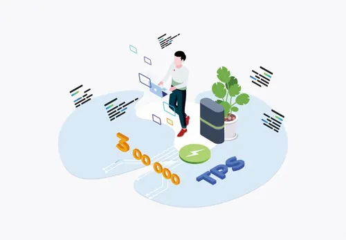 区块链概念等距插图素描插画矢量设计素材Blockchain Platform Isometric 04