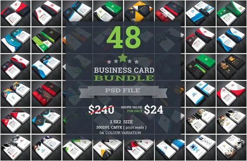 商务精美名片模板PSD模板Simple Minimal Business Cards Bundl