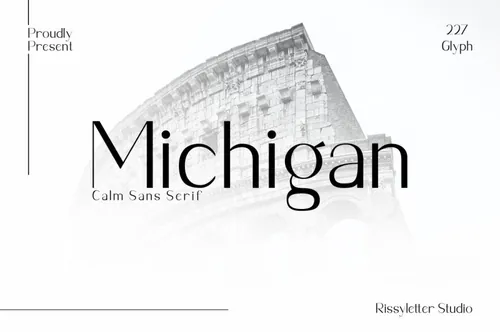 优雅的极简主义无衬线英文字体 Rissyletter Studio - Michigan Font