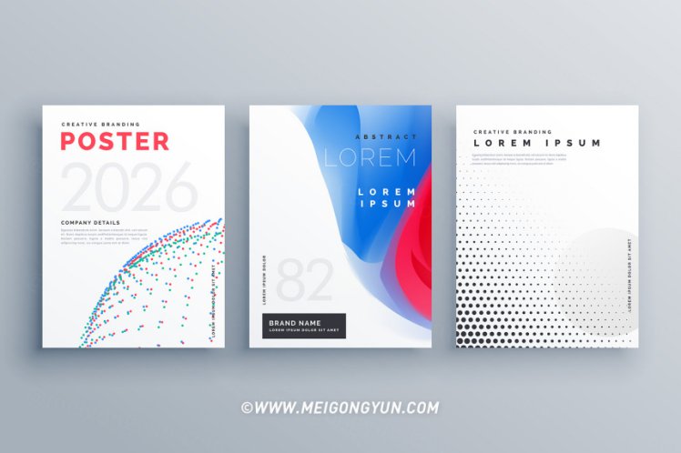 几何创意不规则矢量封面设计Minimal Brochure Template Creative Cover Design In ...