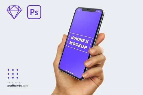 设计素材 手机样机 手机展示模型 iPhoneX模型 手持iPhoneX 手机屏幕 手机展示 产品...