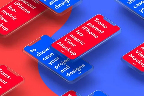 透明的psd iPhone样机 Psd Transparent iPhone Psd Mockup Set