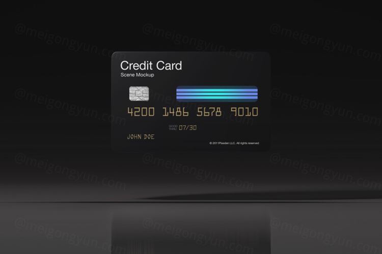 高质量信用卡VIP会员卡银行卡提案样机场景PSD模板 Psd